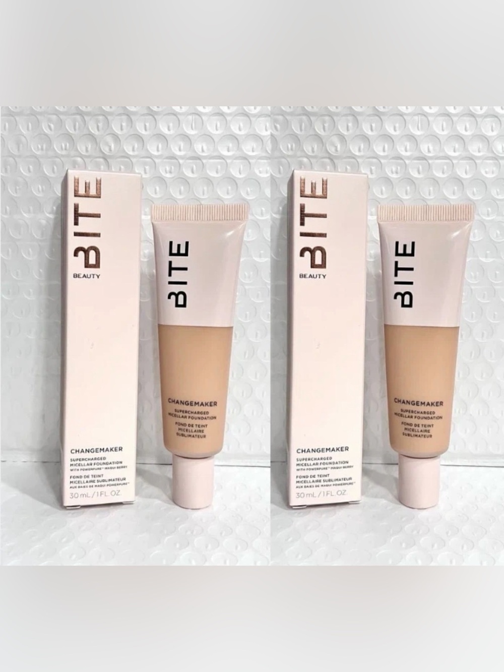 2x Bite Beauty Supercharged Color L40 Changemaker Micellar Foundation New in Box